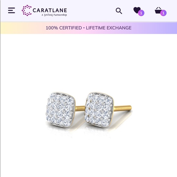 Diamond Stud Earrings in 18K gold - Picture 1 of 12